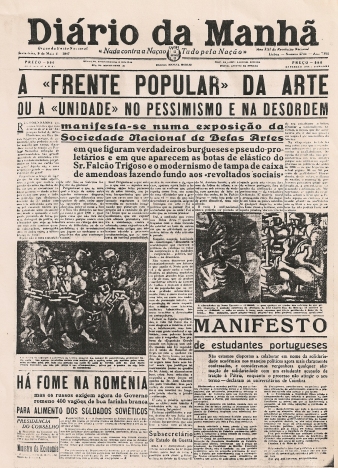 1ª página do Diário da Manhã de 9 Maio 1947